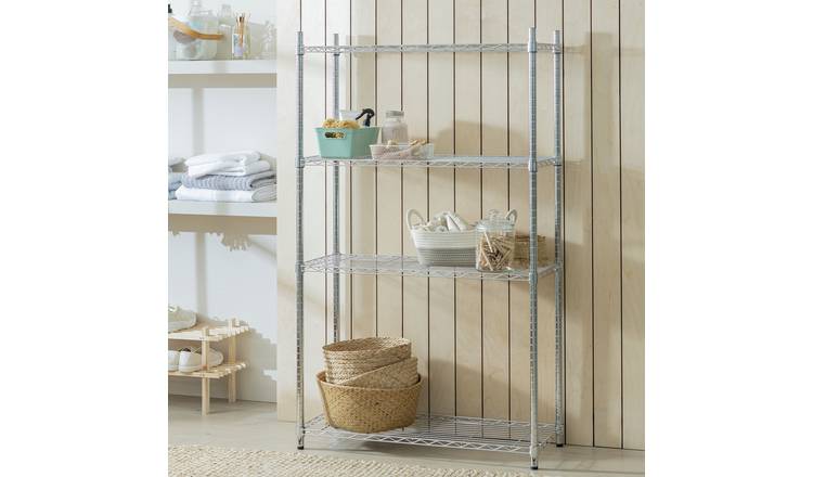 Argos Home metal shelving unit chrome 152cm - British product
