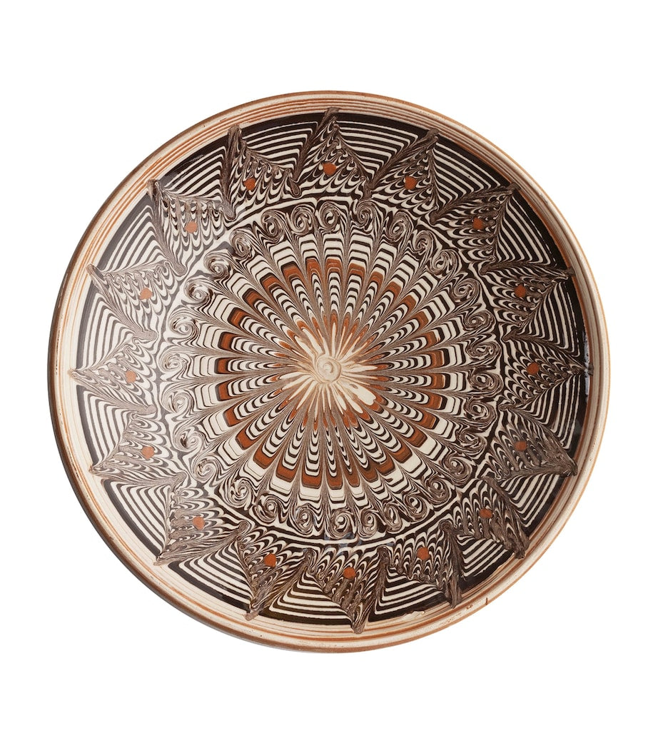 Cabana ceramic Horezu plate with hand-painted design 21cm - British product
