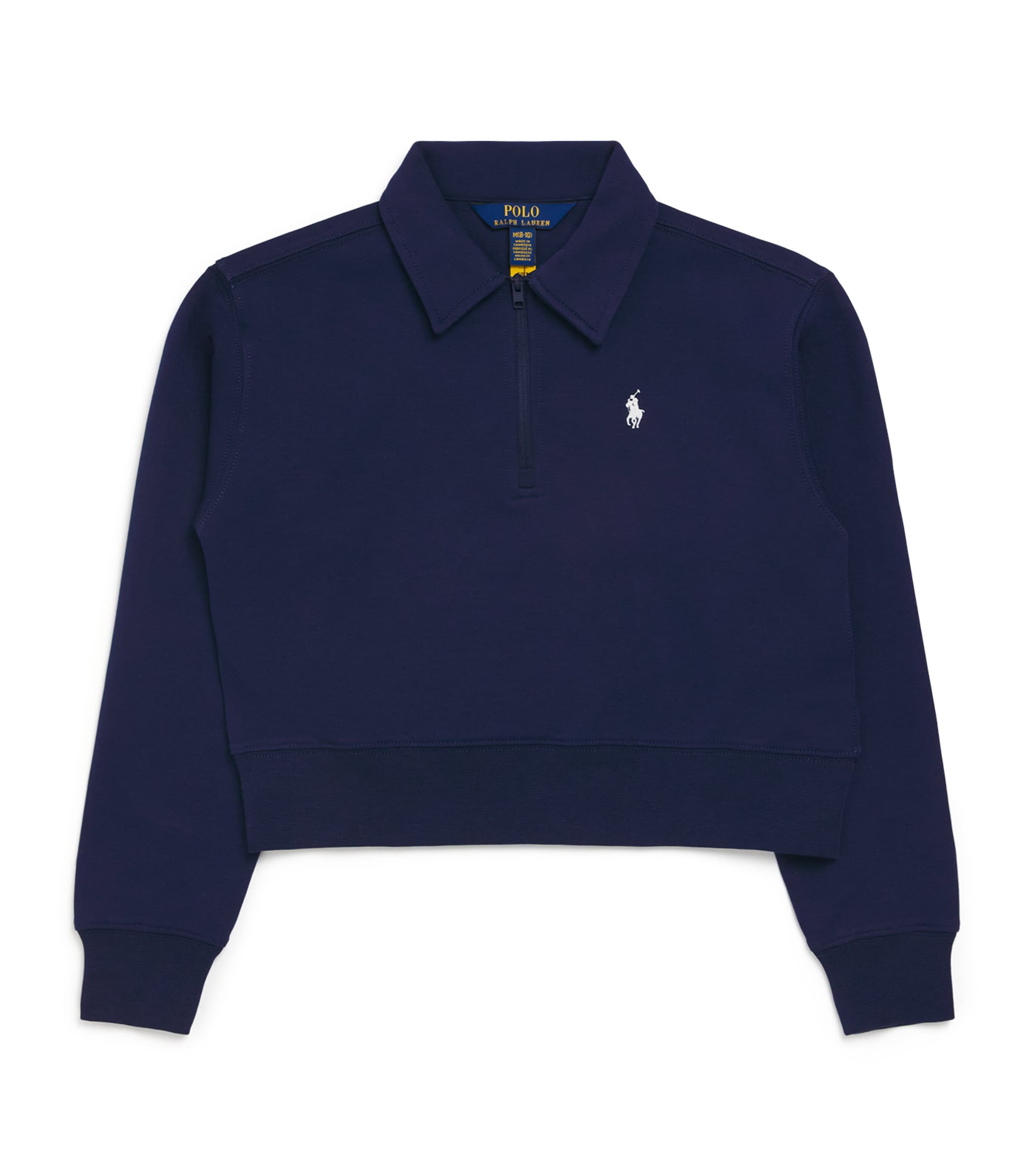 Ralph Lauren Kids Cotton-Blend Quarter-Zip Sweatshirt 6-14 Years, imported from the UK