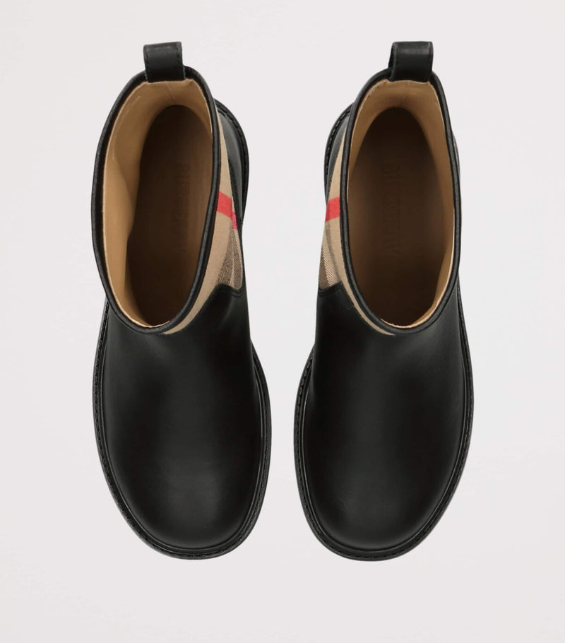 Burberry Kids Leather Sidney Ankle Boots - British product
