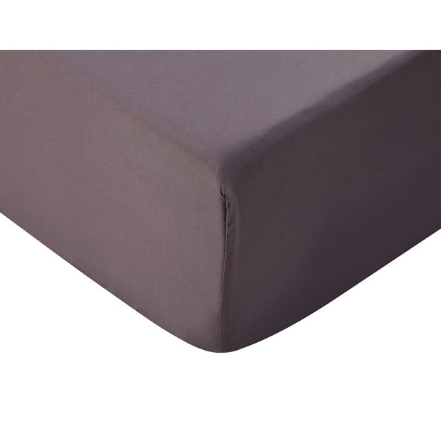 Silentnight Supersoft Plain Charcoal Fitted Sheet - Kingsize