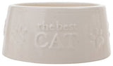 Best of Breed small ceramic cat bowl with paw prints - British product