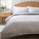 Argos Home Embroidery Star Fleece Grey Bedding Set - Single