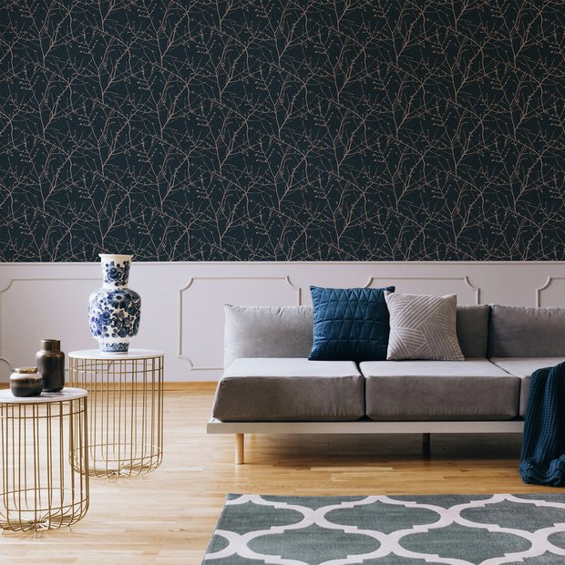 Superfresco Easy Innocence Navy Wallpaper