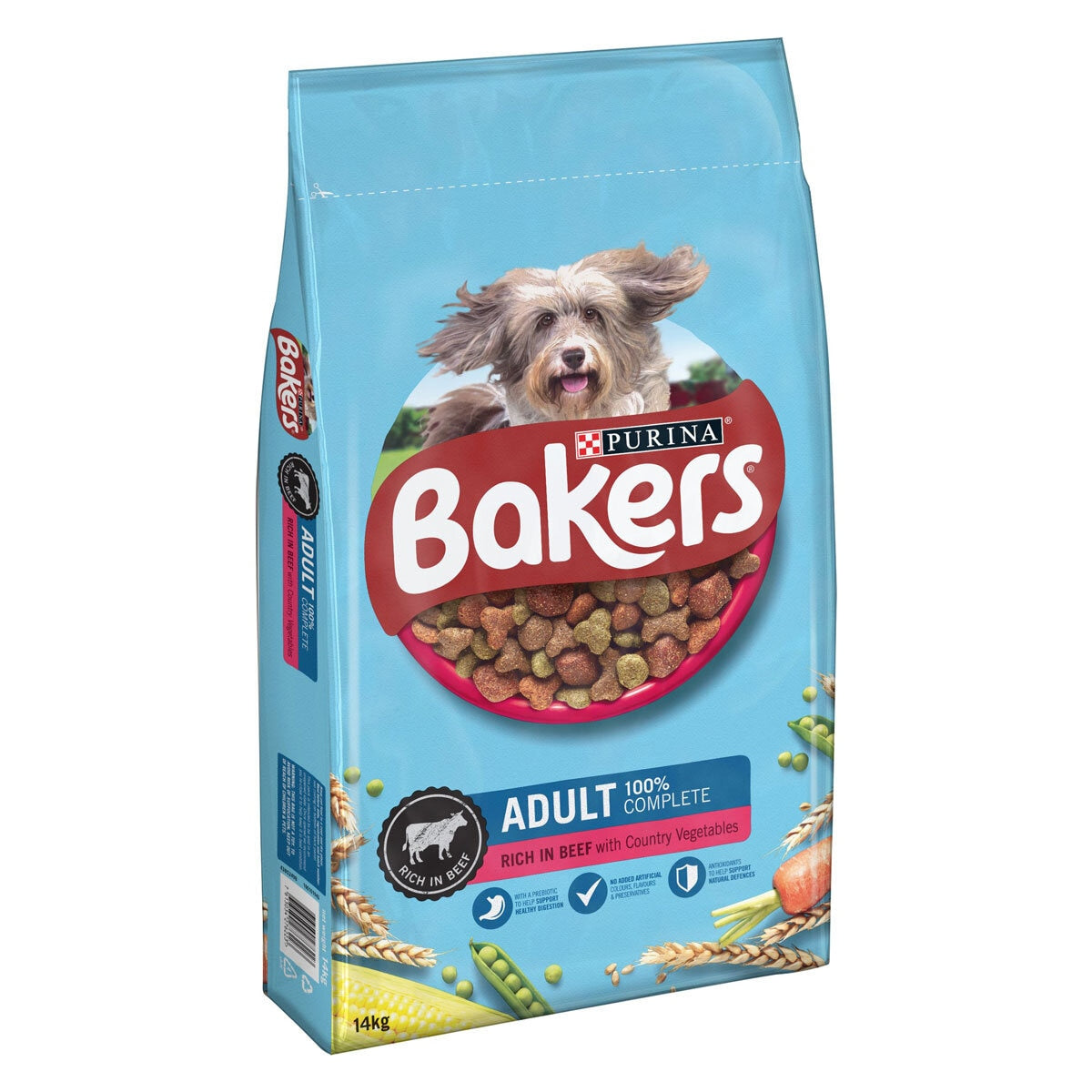 Bakers beef and vegetables adult dry dog food 14kg - British product