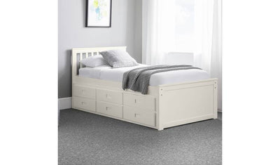 Julian Bowen Maisie Guest Bed with Drawer Off White Bed Frame