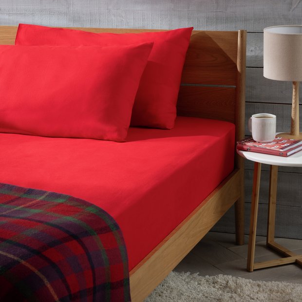 Habitat red fitted sheet king size, UK version