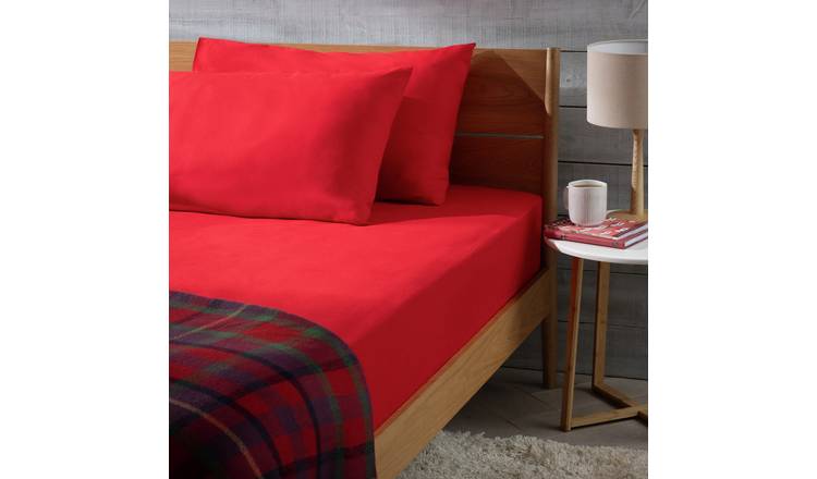 Habitat red fitted sheet king size, UK version