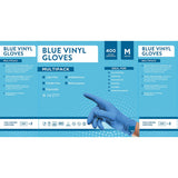 Jena blue vinyl gloves 2 options 400 pack, UK version