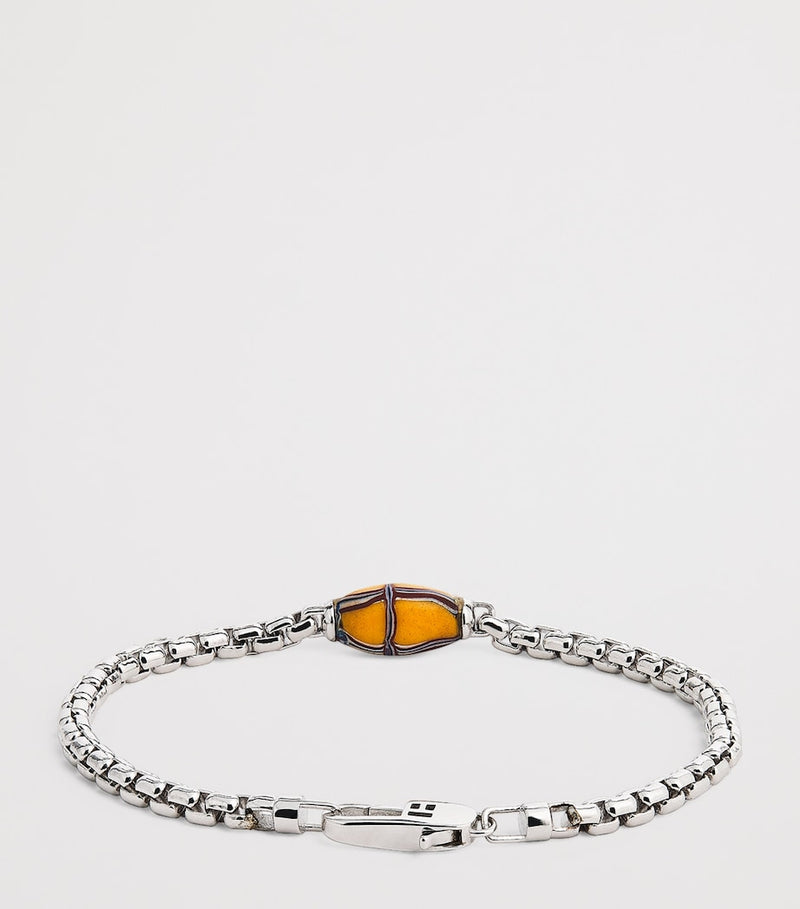 Tateossian sterling silver French Cross chain bracelet limited edition (British brand)