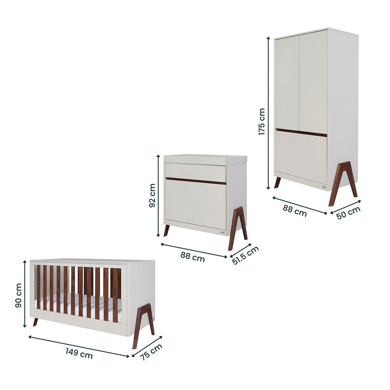 Tutti Bambini Fuori nursery set in sand and walnut (British brand)