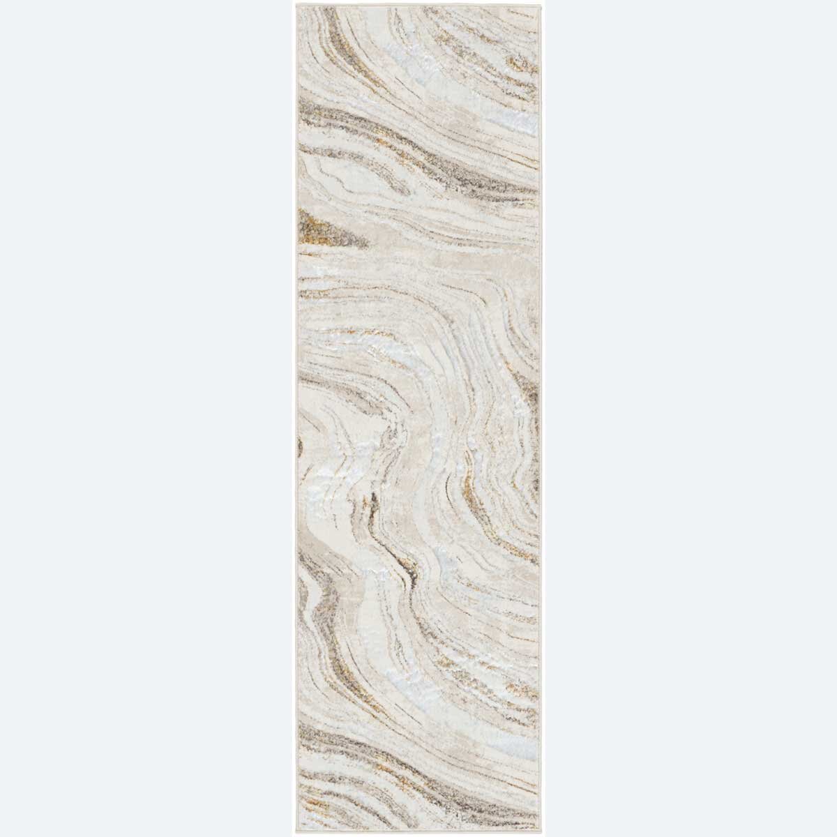 Nourison Glitz Gold Marble Runner rug 69 x 229 cm, UK version