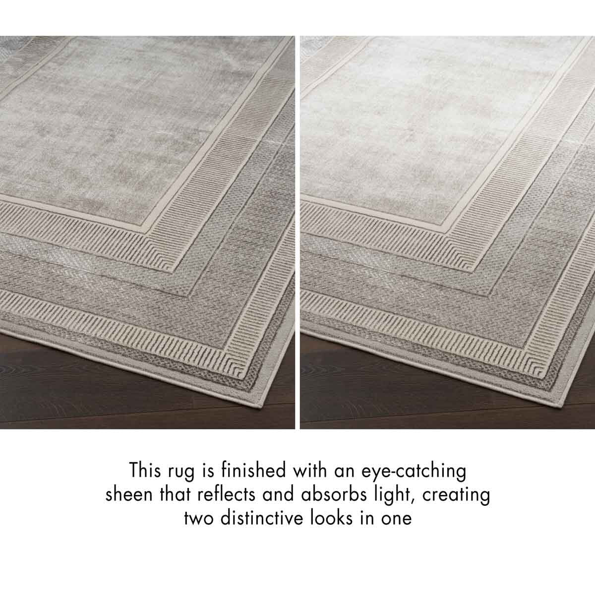 Nourison Glitz Silver Border runner rug 69 x 229 cm, UK version