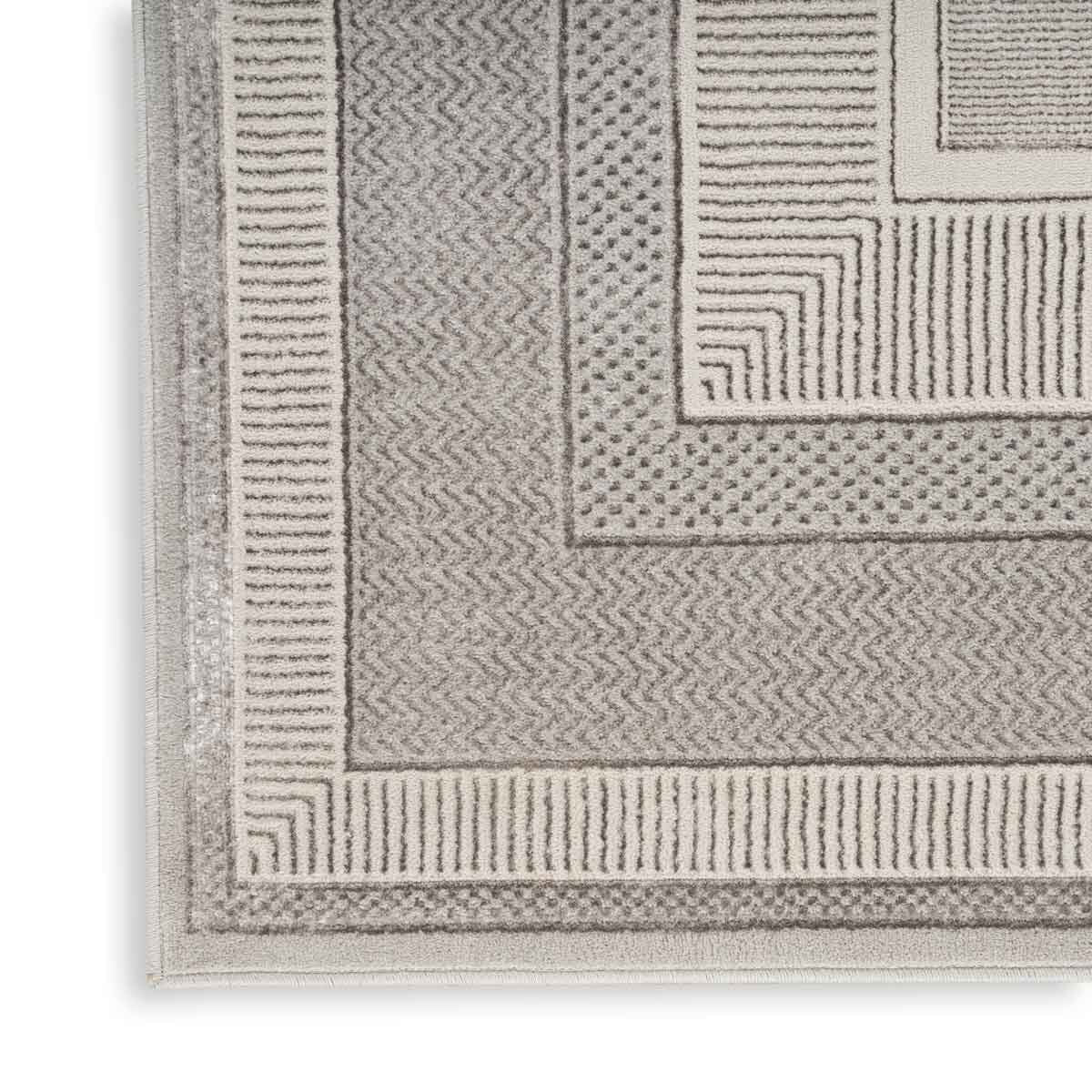 Nourison Glitz Silver Border runner rug 69 x 229 cm, UK version