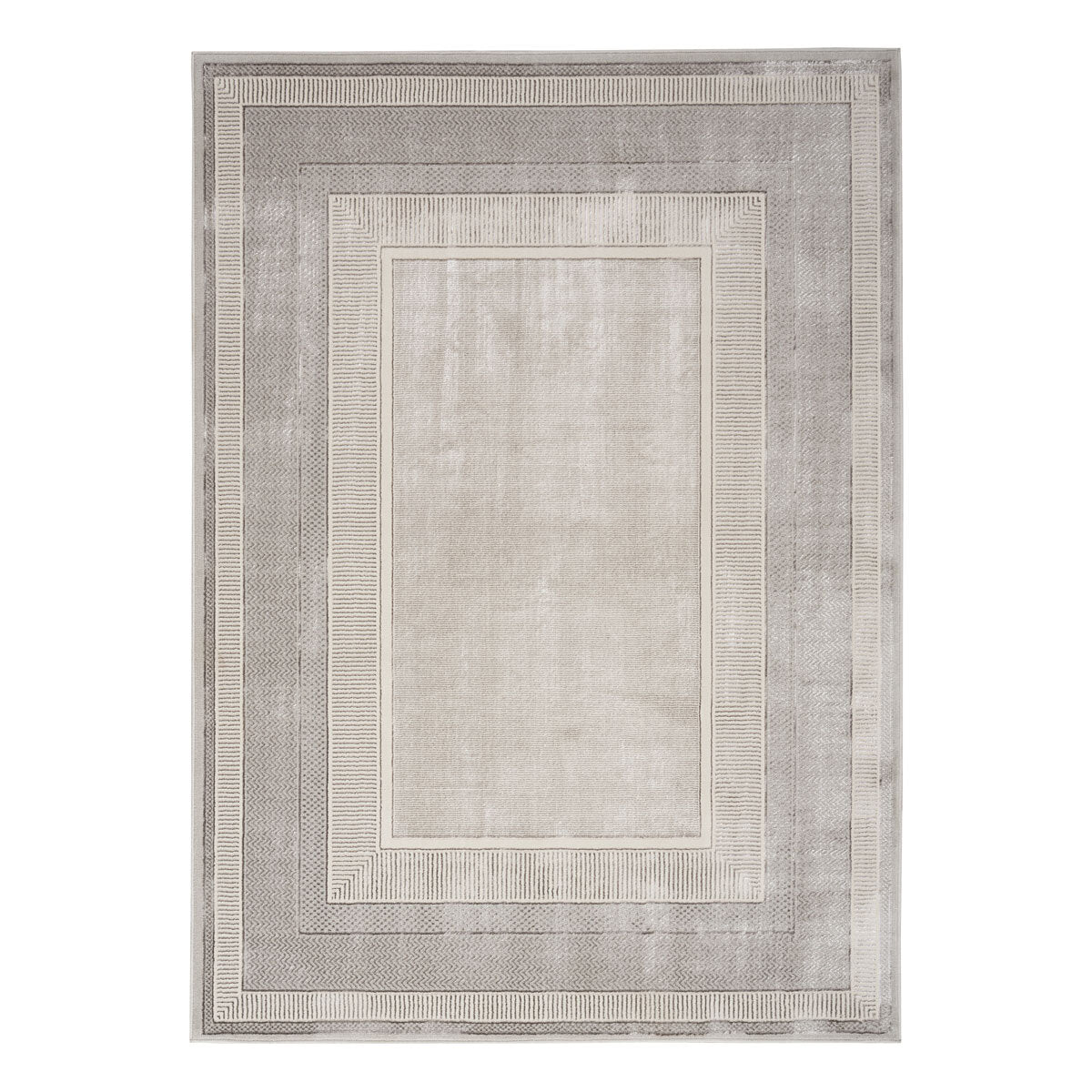 Nourison Glitz Silver Border Rug, UK version