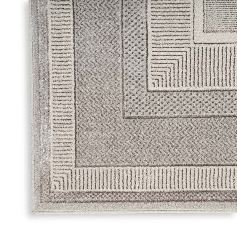 Nourison Glitz Silver Border Rug, UK version