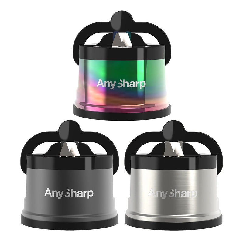 Anysharp Pro Metal Knife Sharpener with Suction, 2 Pack in 3 Colours - British product