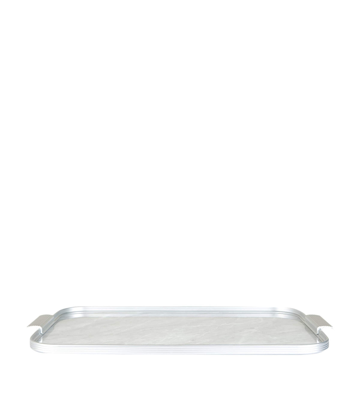 Kaymet anodised aluminium ribbed serving tray with marble finish, UK version