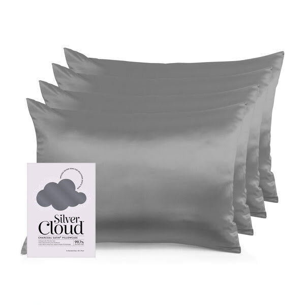 Silver Cloud satin pillowcase charcoal 50x75cm (British brand)