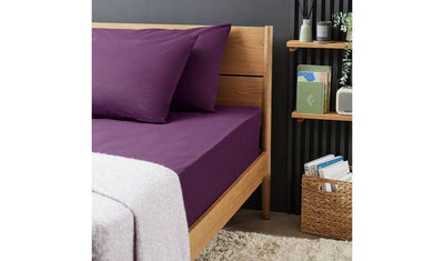 Habitat Cotton Rich 180 TC Grape Fitted Bed Sheet King size