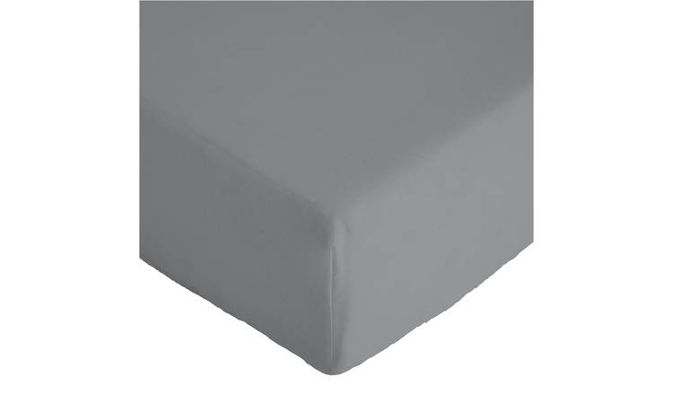 Argos Home plain grey fitted sheet king size - British product