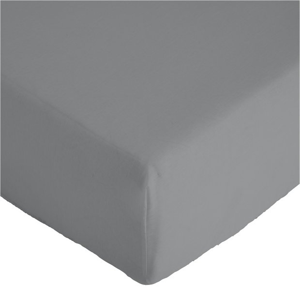 Argos Home Plain Grey Fitted Sheet Superking - British product