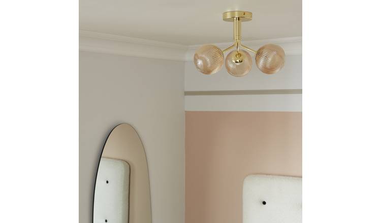Habitat Edie champagne glass flush ceiling light, UK version