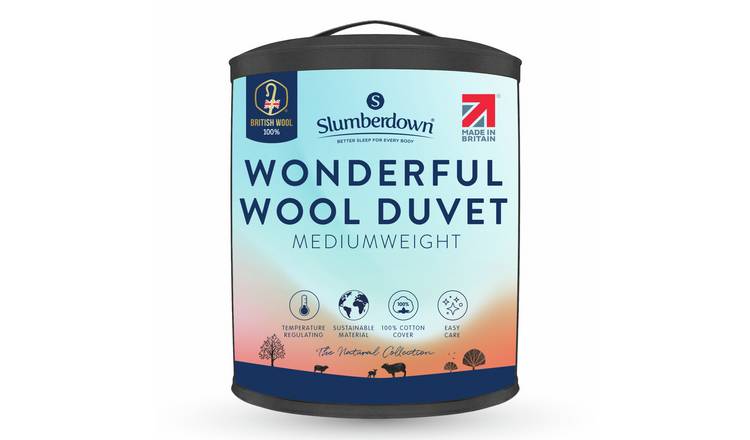 Slumberdown Wonderful Wool Medium Weight Duvet Single (British brand)