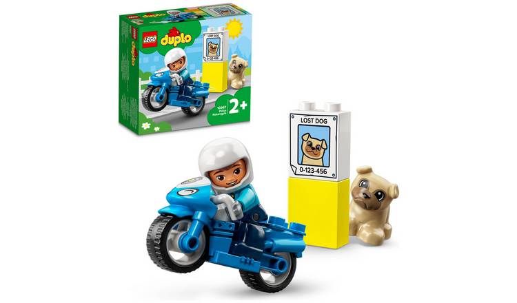 Lego DUPLO rescue police motorcycle toddler toy, UK version