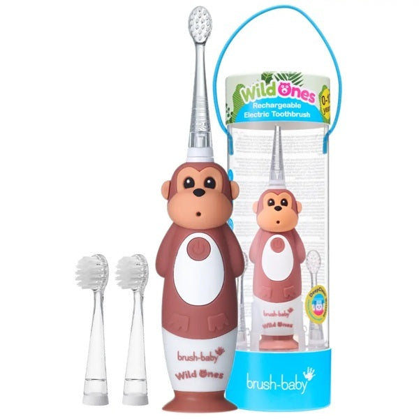 Brush Baby WildOnes Monkey Electric Toothbrush Gift Set - British product