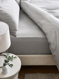 Silver grey brushed cotton supersoft deep fitted sheet (British brand)