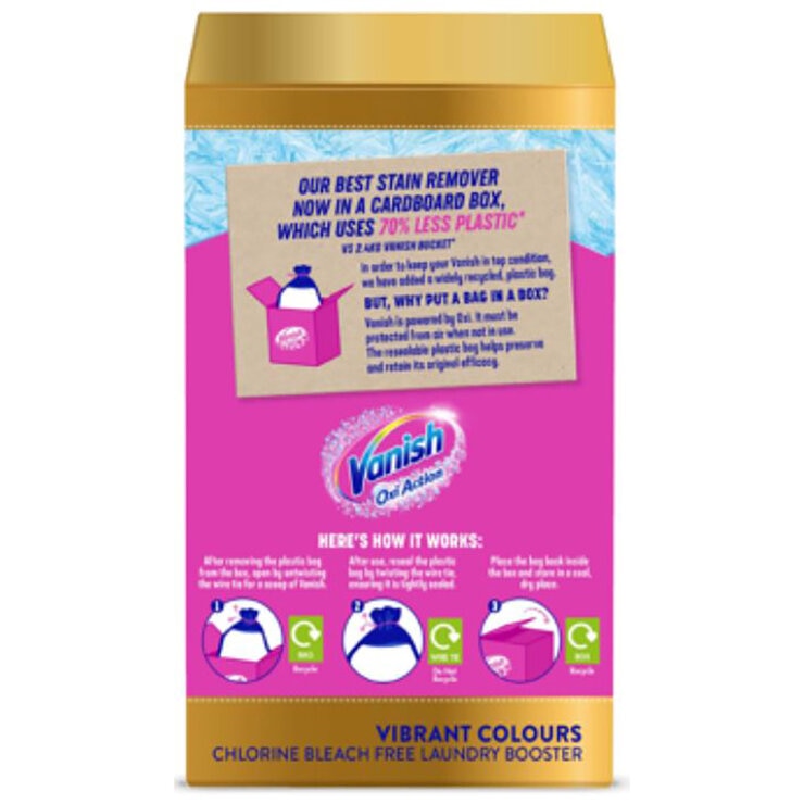 Vanish Gold Oxi Action fabric stain remover powder 2.7kg (British brand)