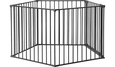 Scandinavian Pet Pen with Wall Fittings Black - Dog Travel Safety Gate