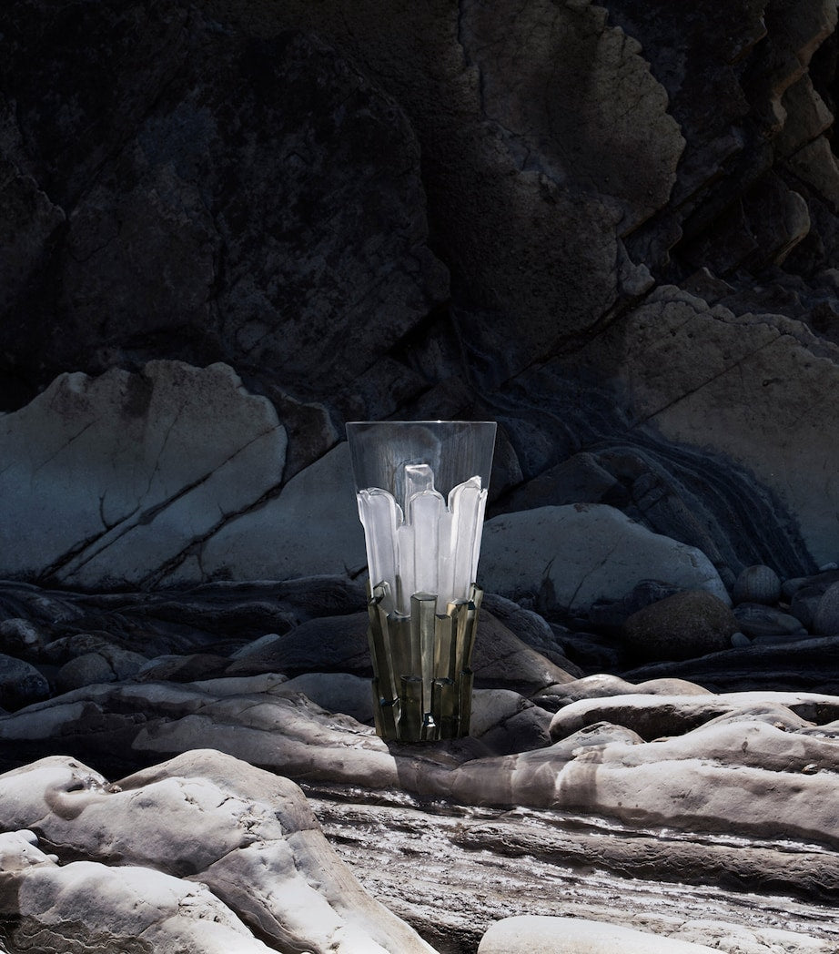 Lalique crystal Basalte vase 46cm, UK version