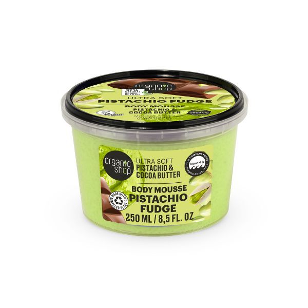 Organic Shop Body Mousse Pistachio Fudge 250ml, imported from the UK