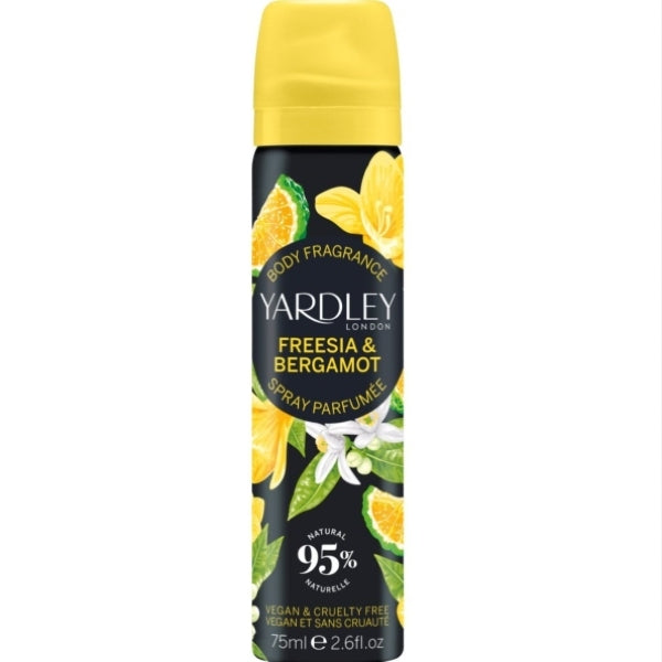 Yardley Freesia and Bergamot body spray 75ml (British brand)