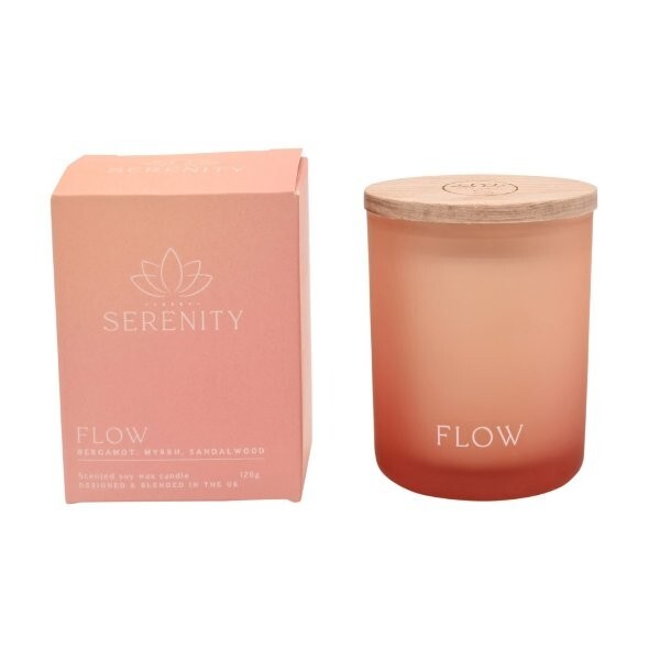 Serenity Flow Candle Bergamot Myrrh Sandalwood 120g (British brand)