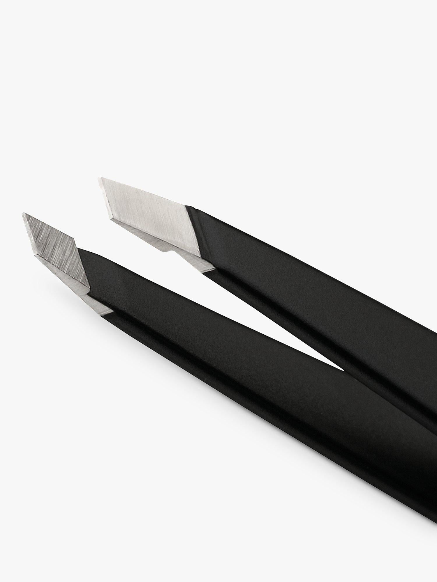Tweezerman professional slant tweezer in black (British brand)