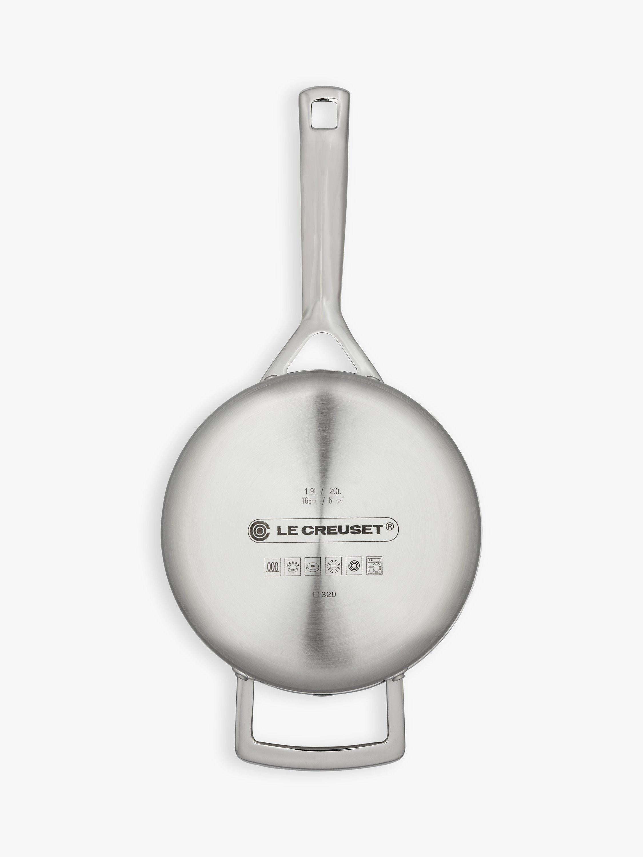 Le Creuset 3-ply stainless steel lidded saucepan, UK version