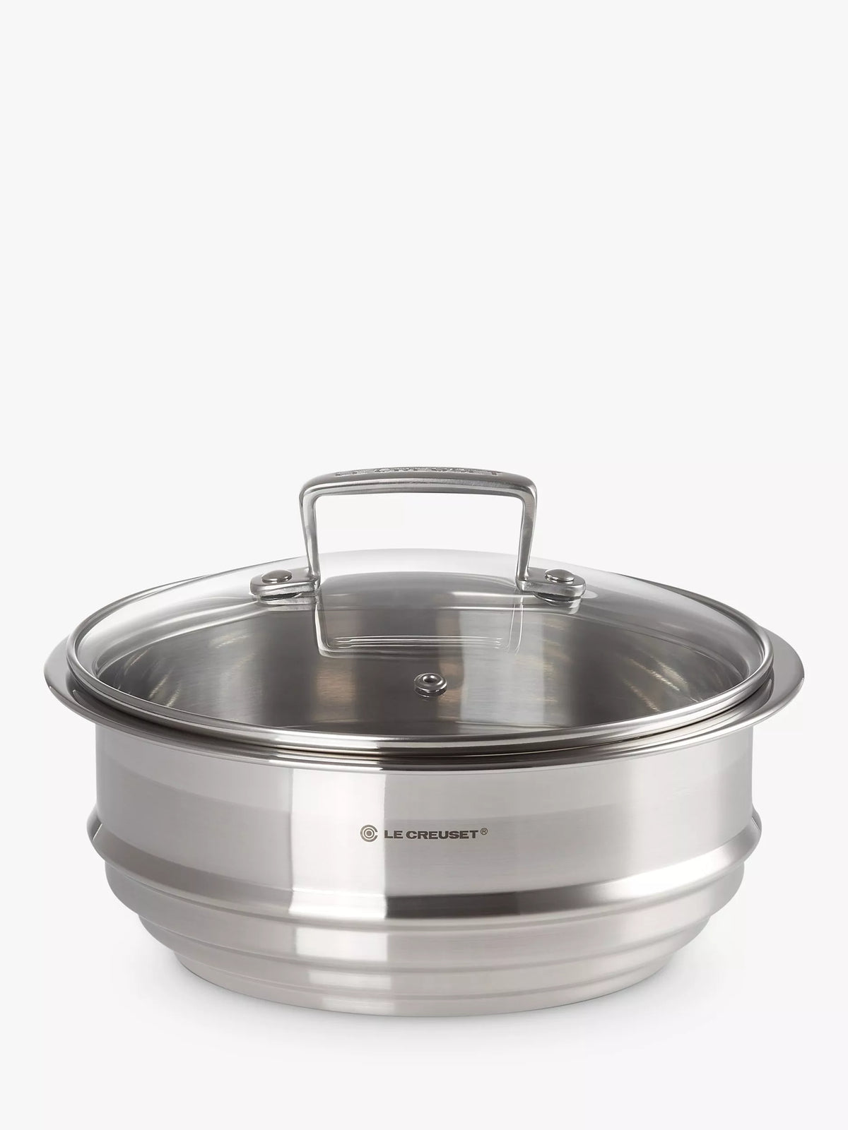 Le Creuset stainless steel multi-steamer with glass lid, 22cm, UK version