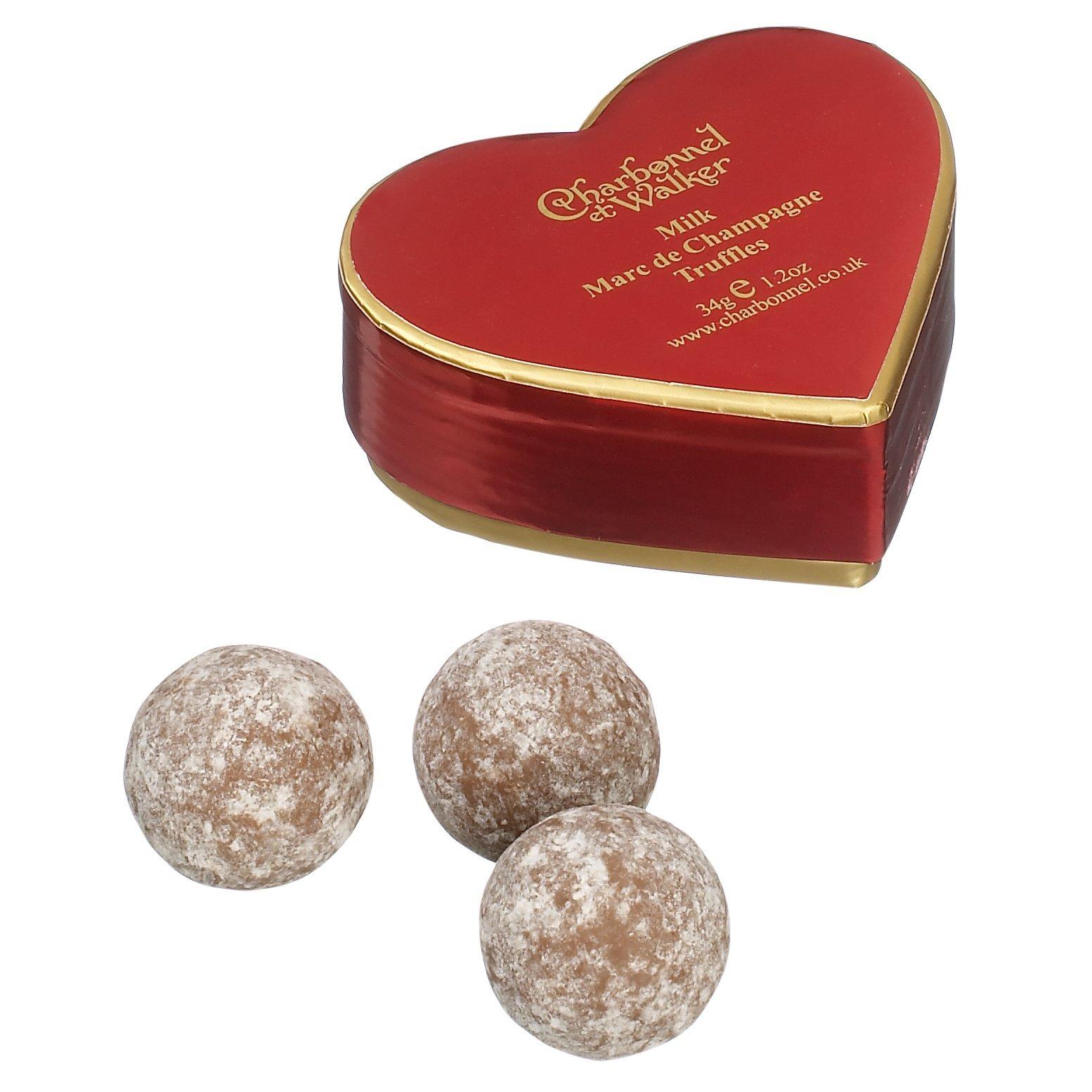 Charbonnel et Walker mini red heart champagne truffles 34g - British product