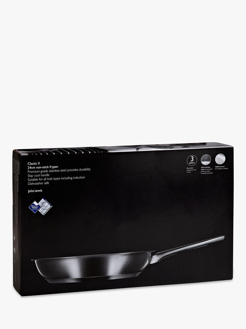 John Lewis Classic Stainless Steel Non-Stick Frying Pan 24cm, UK version