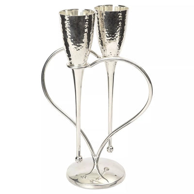 Culinary Concepts Amore Heart Champagne Flutes with Stand, Set of 2