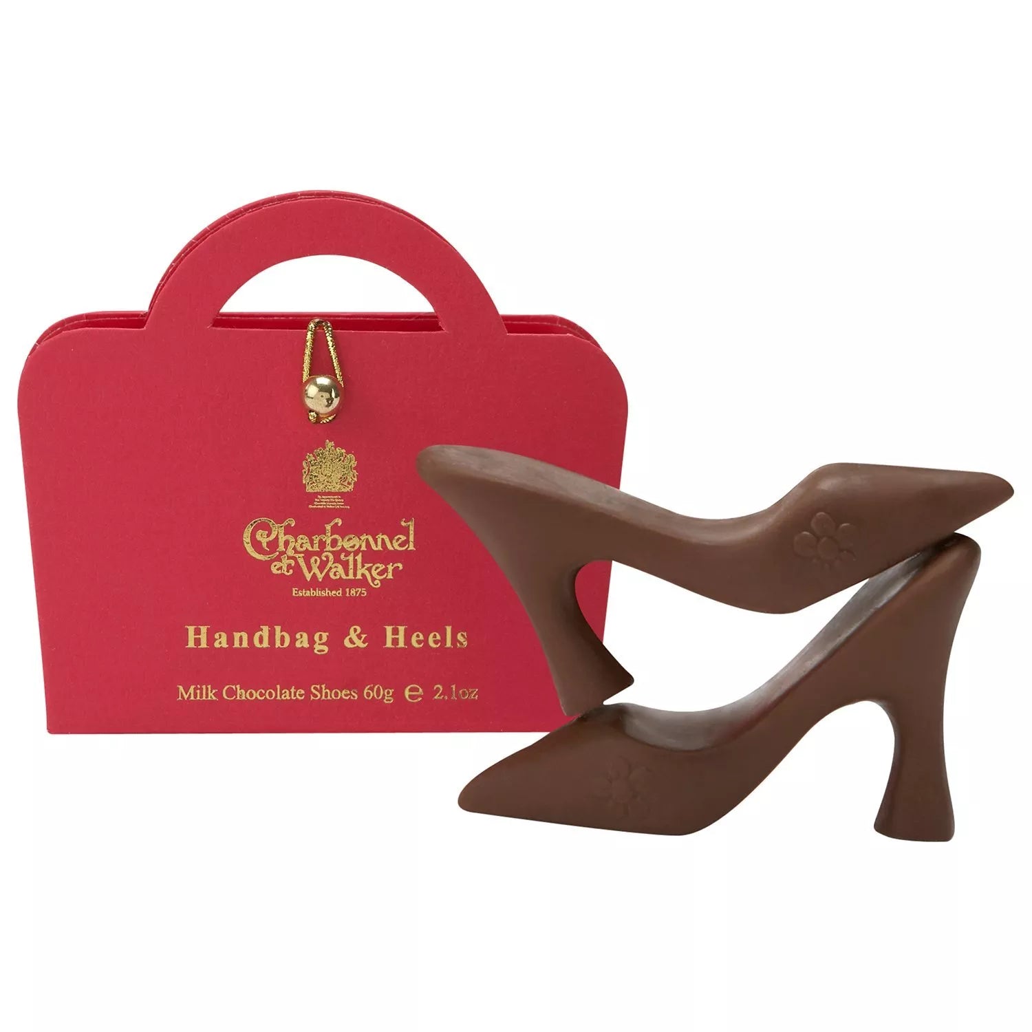 Charbonnel et Walker milk chocolate handbag and heels gift set 60g - British product