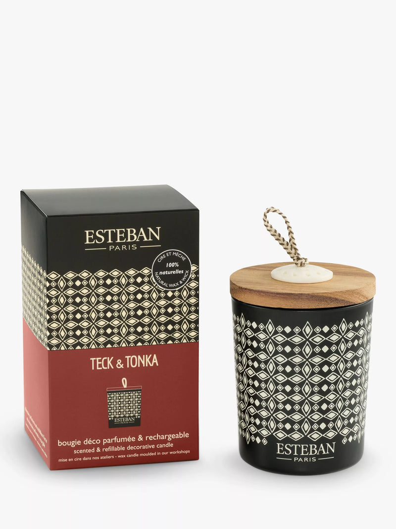 Esteban Teck & Tonka scented candle 180g - British product