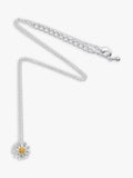 Estella Bartlett daisy flower pendant necklace with silver-toned chain - British product