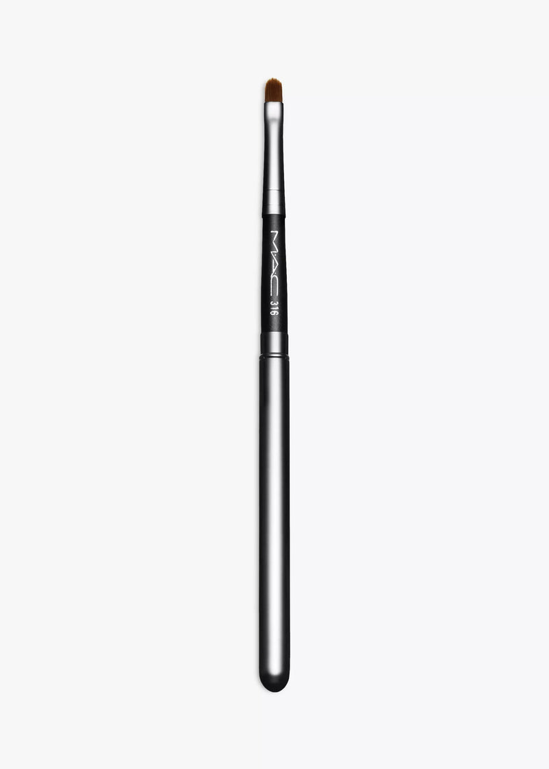 MAC 316 lip brush with tapered tip and metal cover, imported from the UK