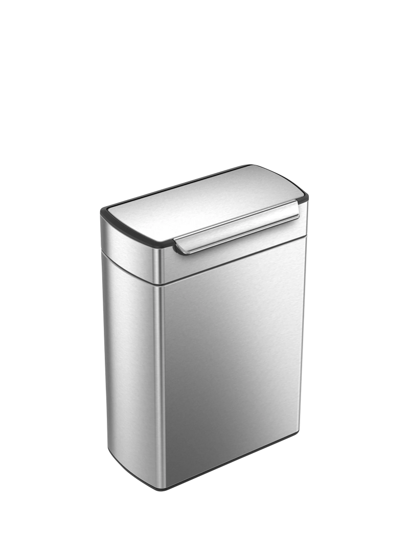 Simplehuman touch-bar recycling kitchen bin in brushed stainless steel, 48L capacity (British brand)