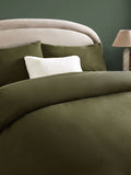 Dark green duvet cover and pillowcase set - British product