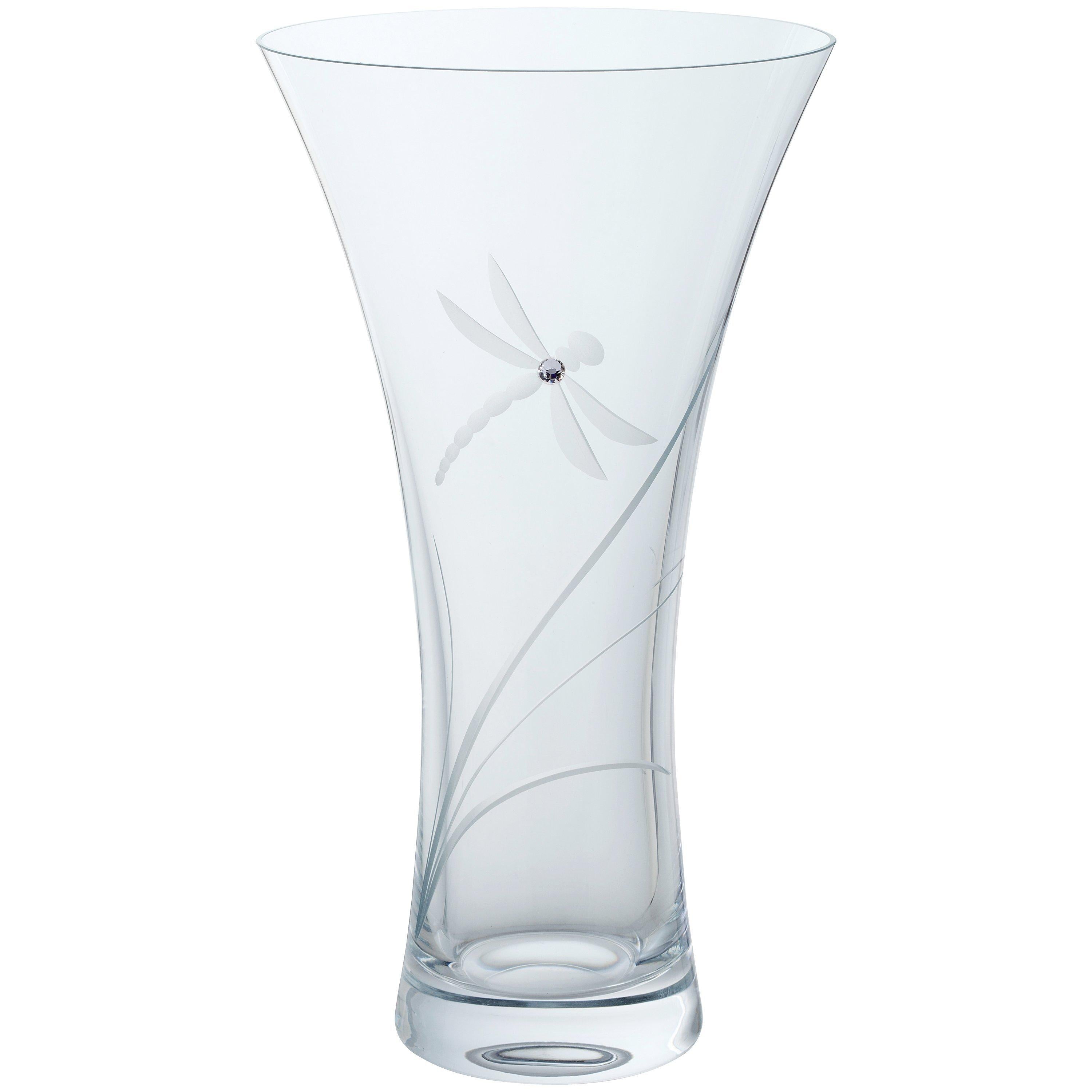 Dartington Dragonfly Vase Large Clear H25cm - British product